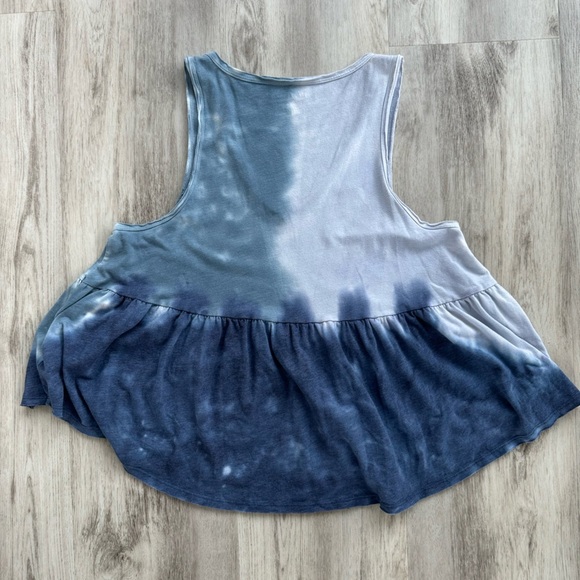 American Eagle Outfitters White and Blue Tiered Tank Top - Picture 5 of 5